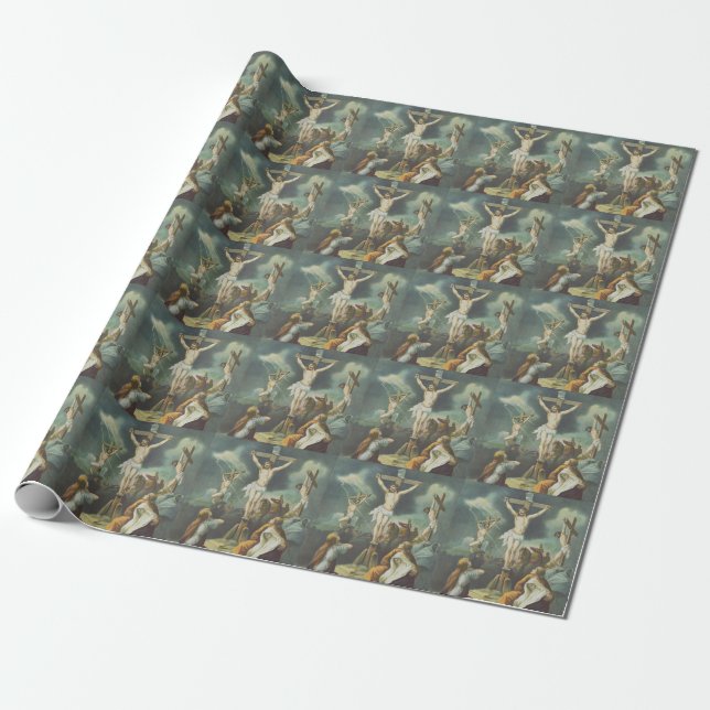 Crucifixion of Jesus Christ Wrapping Paper (Unrolled)