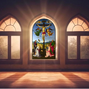 Crucifixion of Jesus Raphael Circa 1500s  Window Cling