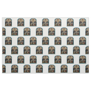 Crucifixion of Jesus Stained Glass Window Fabric