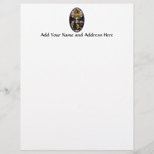 Crucifixion of Jesus stained glass window Letterhead