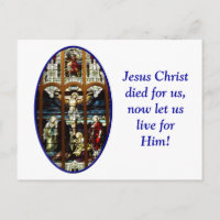 Crucifixion of Jesus stained glass window