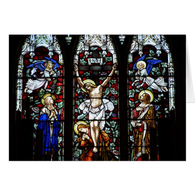 Crucifixion (Stained Glass) Card (Front Horizontal)