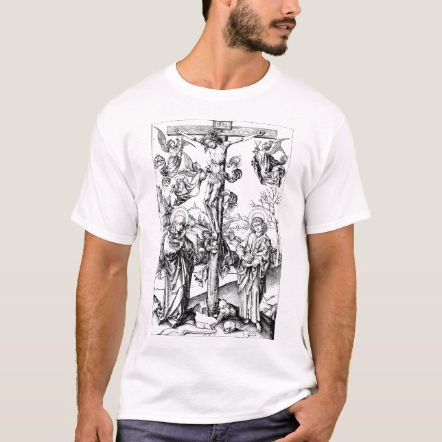 Crucifixion with Four Angels, medieval engraving T-Shirt (Front)