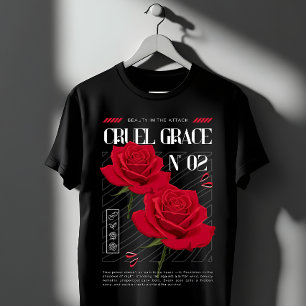 Cruel Grace Red Roses Gothic Graphic T-Shirt