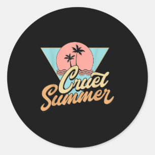 Cruel Summer Funny Cute Retro Vintage Classic Round Sticker