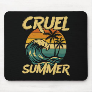 Cruel Summer Retro Wave Palm Tree Holiday Vacation Mouse Pad