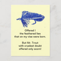 Cruel Trout Postcard "Blue Matuka"