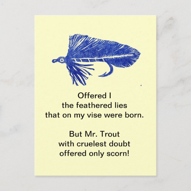 Cruel Trout Postcard "Blue Matuka" (Front)
