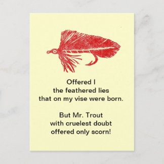 "Cruel Trout" Postcard "Red Matuka"