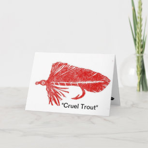 "Cruel Trout" Red Mutuka Greeting Card