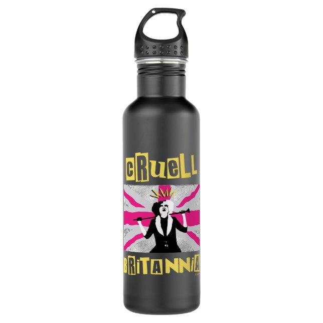 Cruella | Cruell Britannia Flag Pop Art 710 Ml Water Bottle (Front)