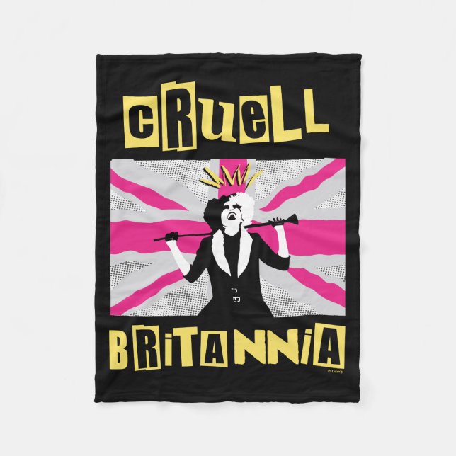 Cruella | Cruell Britannia Flag Pop Art Fleece Blanket (Front)