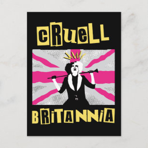 Cruella Cruell Britannia Flag Pop Art Postcard