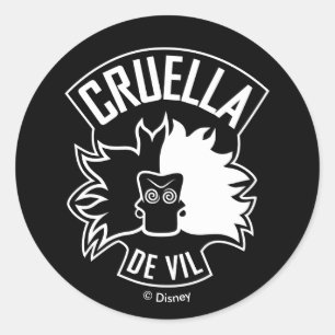 Cruella De Vil   101 Dalmatians Classic Round Sticker