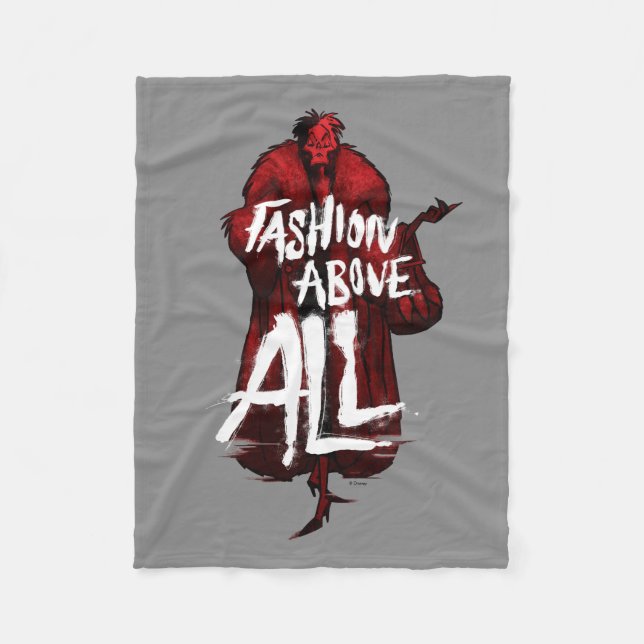 Cruella De Vil | Fashion Above All Fleece Blanket (Front)