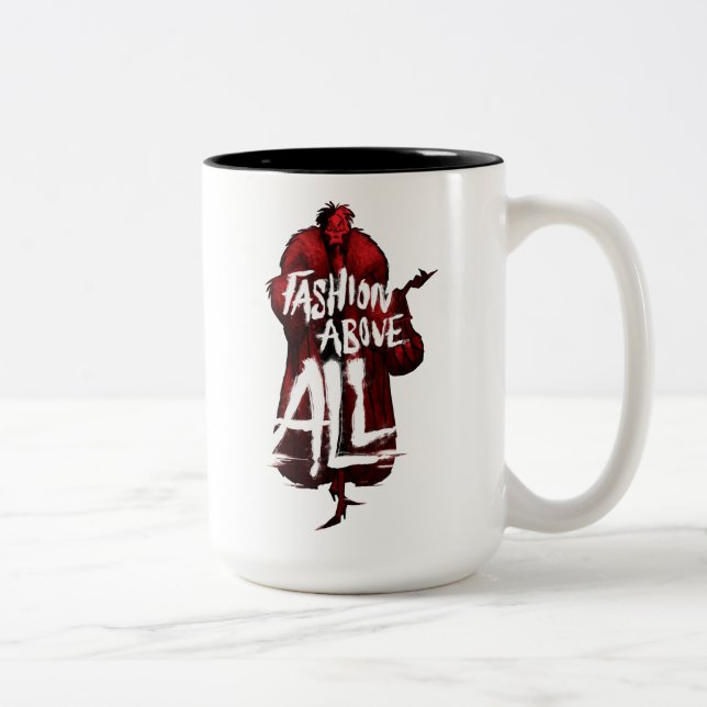 Cruella De Vil | Fashion Above All Two-Tone Coffee Mug (Right)