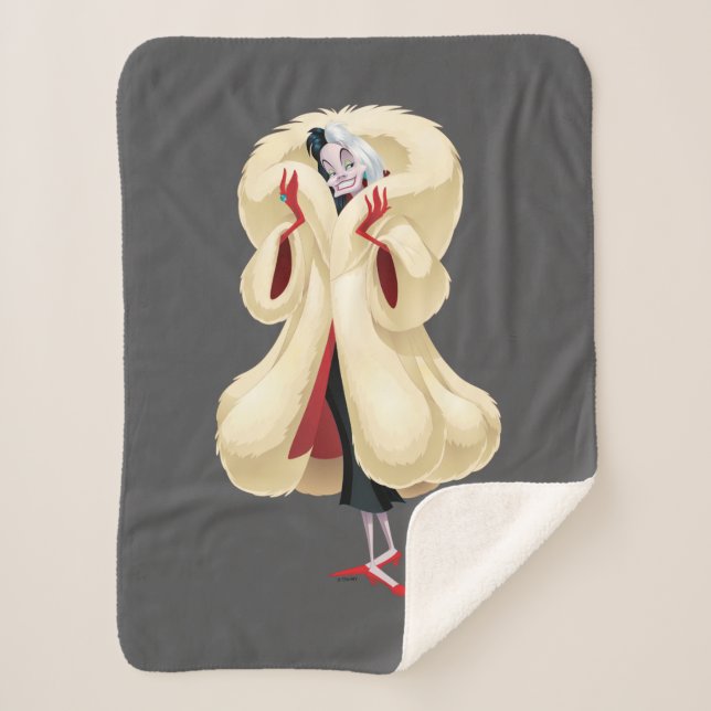 Cruella De Vil | Fashionable Fur Sherpa Blanket (Front)