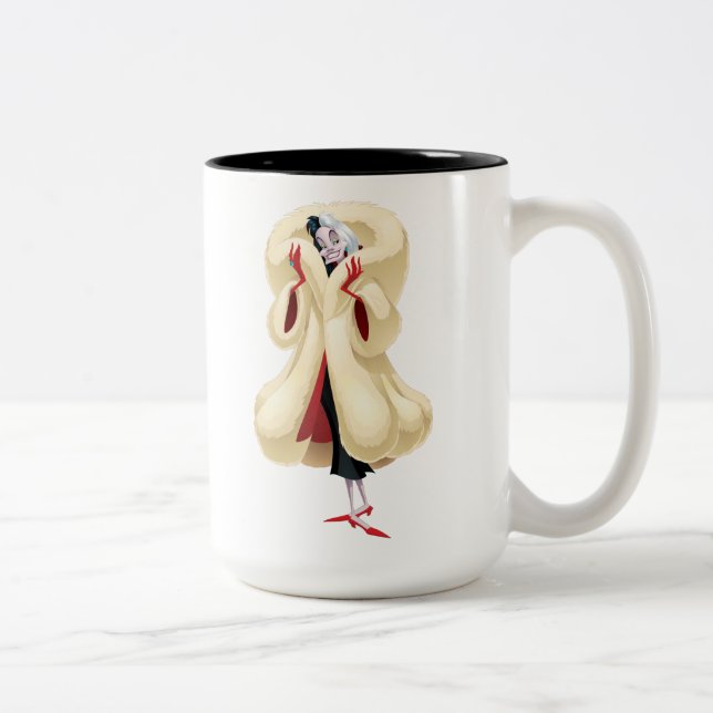 Cruella De Vil | Fashionable Fur Two-Tone Coffee Mug (Right)