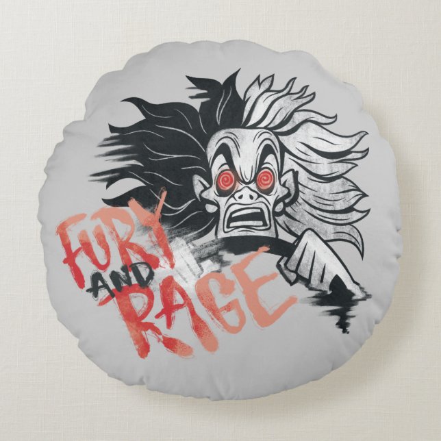 Cruella De Vil | Fury and Rage Round Pillow (Front)