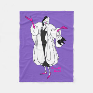 Cruella De Vil   Magenta Accessories Fleece Blanket