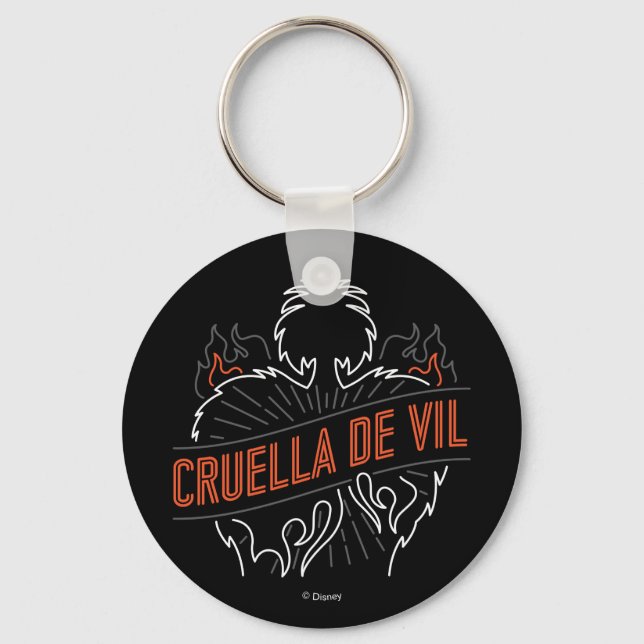 Cruella De Vil | Neon Keychain (Front)