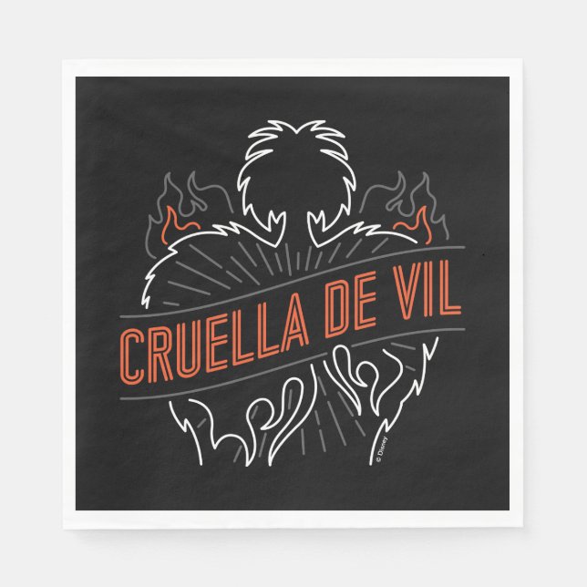 Cruella De Vil | Neon Napkin (Front)