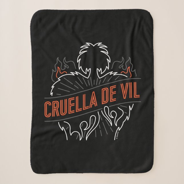 Cruella De Vil | Neon Sherpa Blanket (Front)
