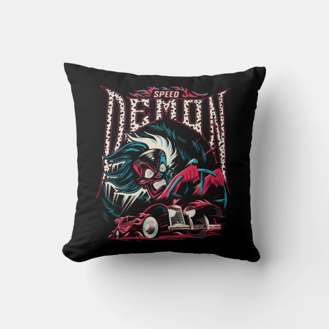 Cruella De Vil | Speed Demon Throw Pillow (Front)