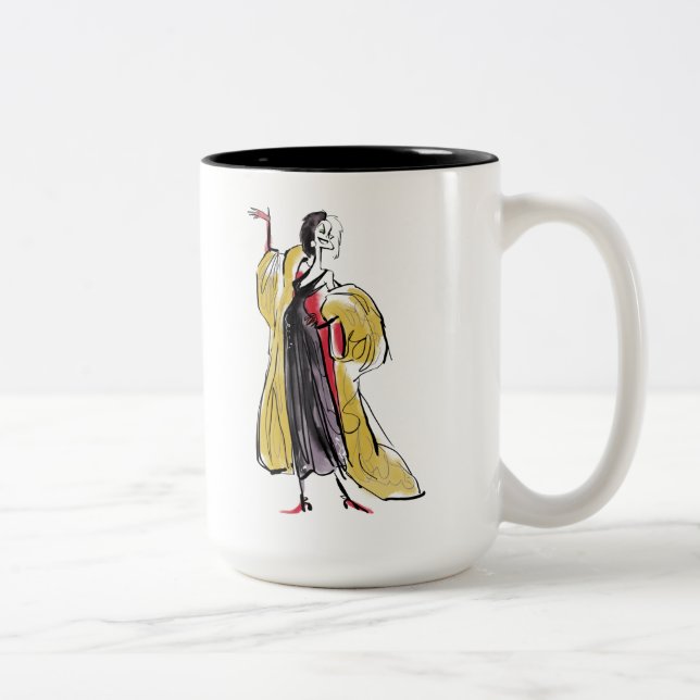 Cruella De Vil | Strikes An Evil Pose Two-Tone Coffee Mug (Right)