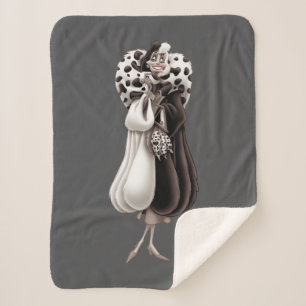 Cruella De Vil "Sweet" Smile Sherpa Blanket