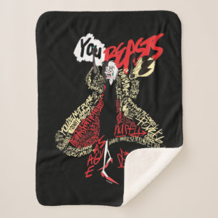 Cruella De Vil You Beasts Sherpa Blanket