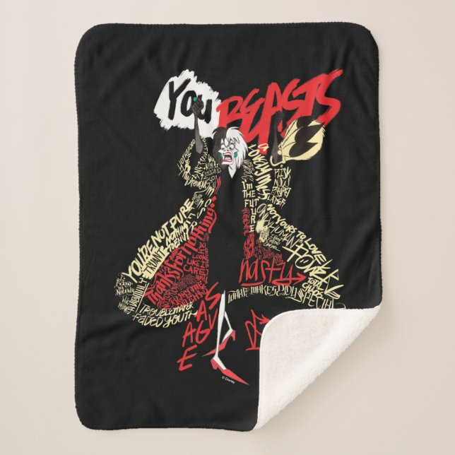 Cruella De Vil | You Beasts Sherpa Blanket (Front)