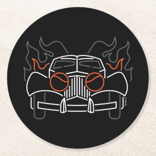 Cruella De Vil's Car Round Paper Coaster