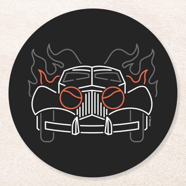 Cruella De Vil's Car Round Paper Coaster (Front)