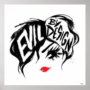 Cruella   Evil By Design Brush Stroke Painting Poster