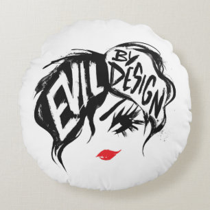 Cruella Evil By Design Brush Stroke Painting Round Pillow