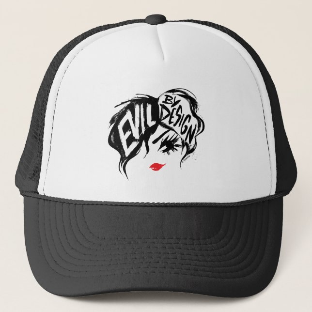 Cruella | Evil By Design Brush Stroke Painting Trucker Hat (Front)