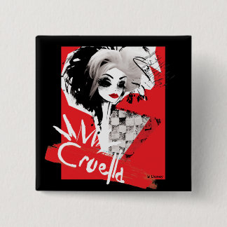 Cruella | Fashion Model Cruella Collage 2 Inch Square Button