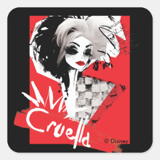 Cruella | Fashion Model Cruella Collage Square Sticker