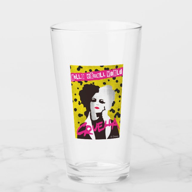 Cruella | Hello Cruell World Ransom Stencil Art Glass (Front)