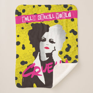Cruella Hello Cruell World Ransom Stencil Art Sherpa Blanket