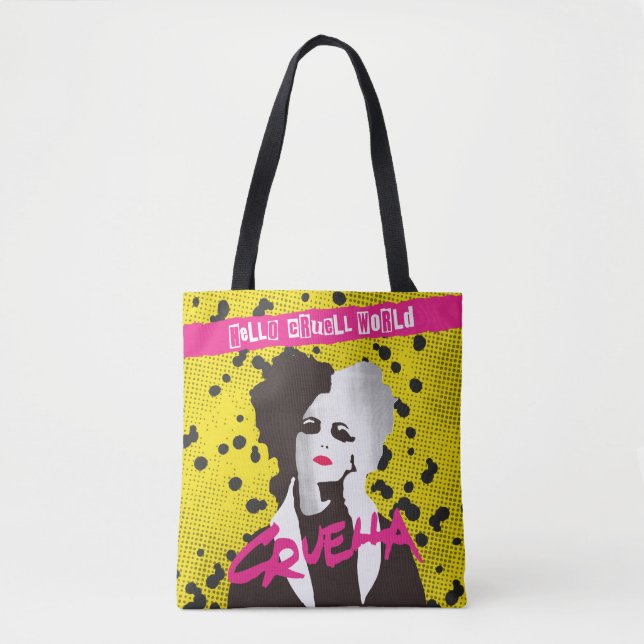 Cruella | Hello Cruell World Ransom Stencil Art Tote Bag (Front)