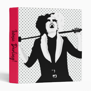 Cruella Laughing Pop Art Stencil Portrait Binder