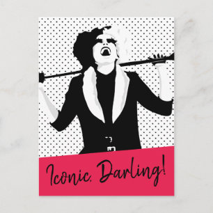 Cruella Laughing Pop Art Stencil Portrait Postcard