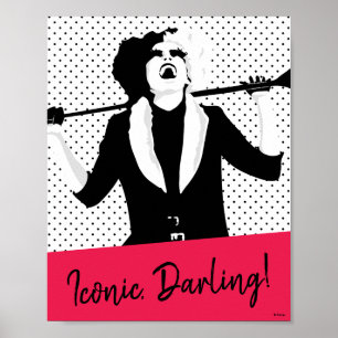 Cruella   Laughing Pop Art Stencil Portrait Poster