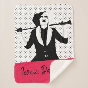 Cruella Laughing Pop Art Stencil Portrait Sherpa Blanket