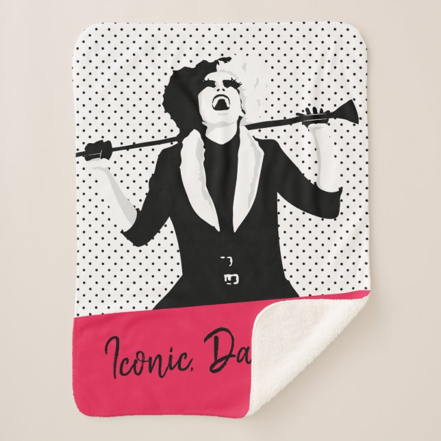 Cruella | Laughing Pop Art Stencil Portrait Sherpa Blanket (Front)