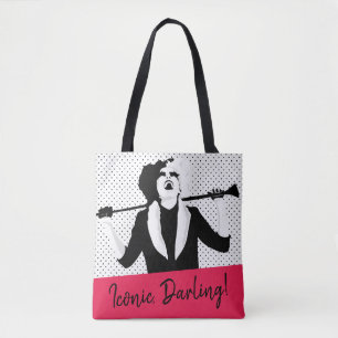 Cruella Laughing Pop Art Stencil Portrait Tote Bag