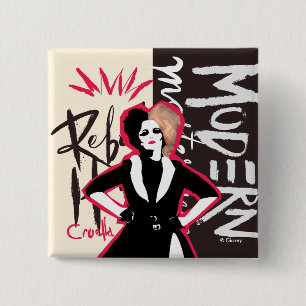 Cruella Rebel Heart - Modern Masterpiece 2 Inch Square Button