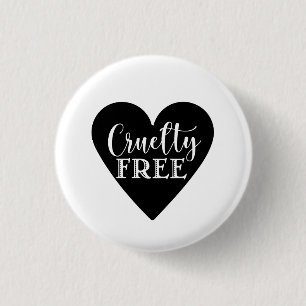 CRUELTY FREE heart 1 Inch Round Button